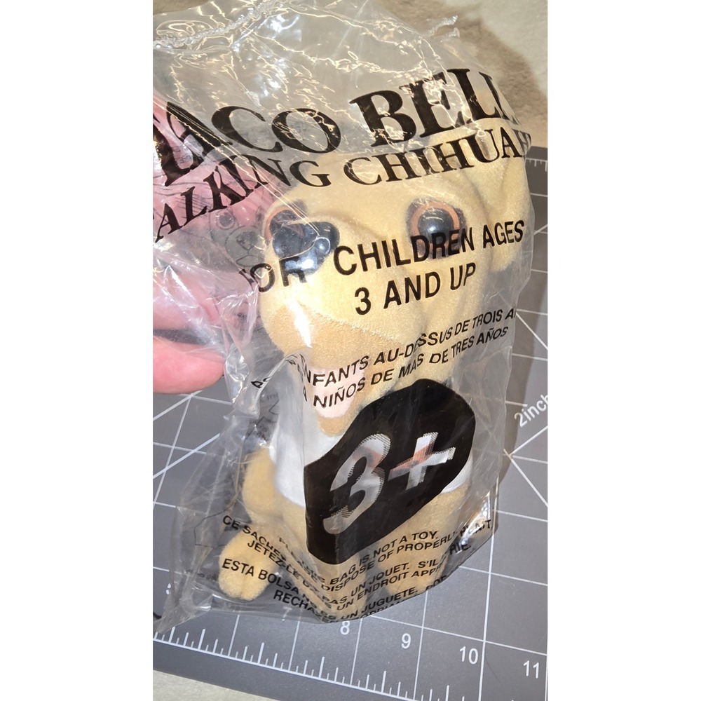 Vintage Taco Bell Talking Chihuahua Plush Toy Sealed New 1990s Applause 6 inch